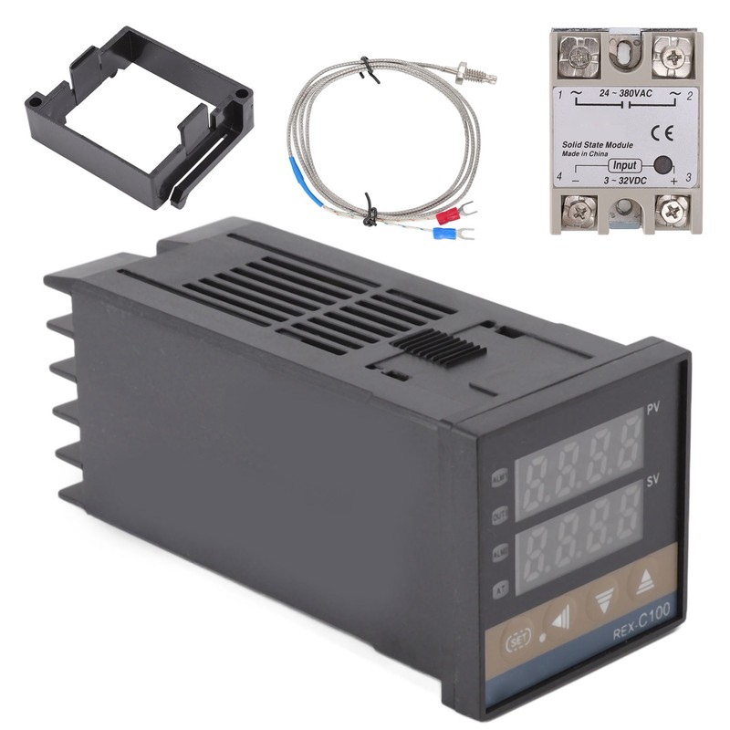 Digital PID Thermostat Temperature Controller Long 100V‑240V and 3.3ft M6