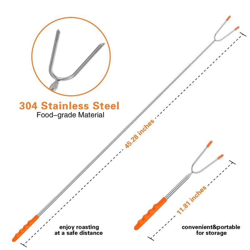 Briout Marshmallow Roasting Sticks 10 Pack Extra Long 45’’ Stainless