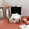 ELLDOO Butterfly Treasure Chest Box, Wooden + PU Leather Storage
