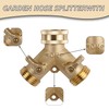 Triumpeek 3/4" Brass 2 Way Hose Splitter, Brass 2 Way