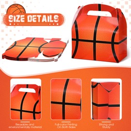 Nezyo 24 Pack Sports Themed Birthday Party Supplies Football Treat Boxes Soccer Party Favors Sports Candy Bags Baseball Basketball Gift Boxes with Handle for Baby Shower Party Supplies Decorations