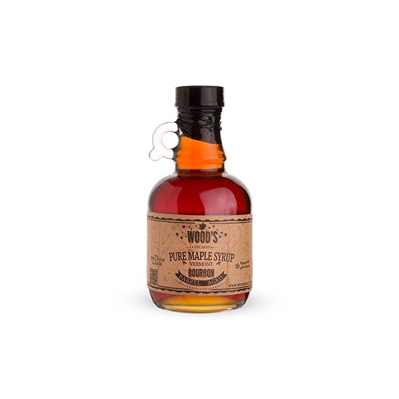 Two Glass Jars of Vermont Pure Maple Syrup - Bourbon