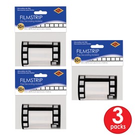 Beistle 3 Piece Plastic VIP Movie Night Décor Filmstrip Streamers for Awards Night Theme Party Decorations