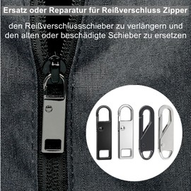 5# 20 Piece Zip Repair Kit Pull Tabs Replacement Zipper Pendant for Suitcases Coats Boots Jackets Backpacks Bag