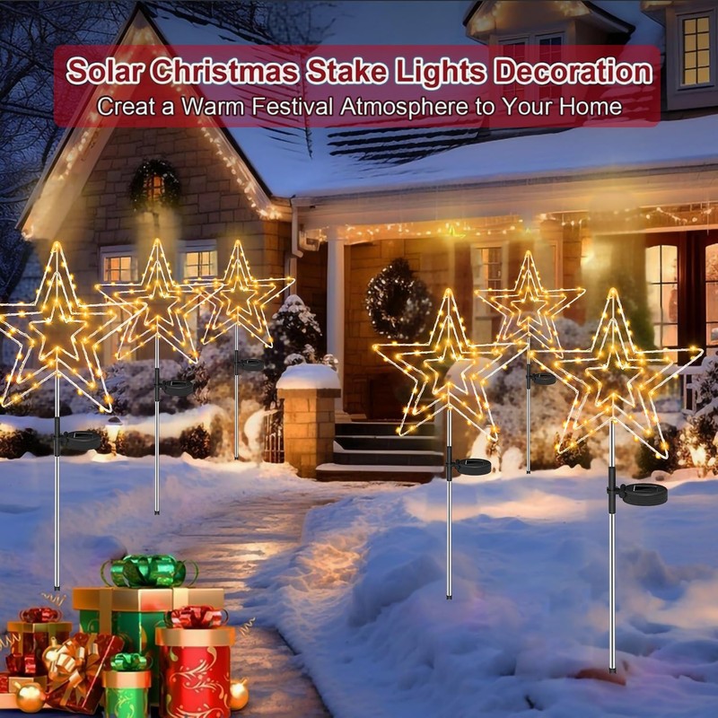 Joysing Solar Christmas Lighting Outdoor Star 2 Pieces 75 LED