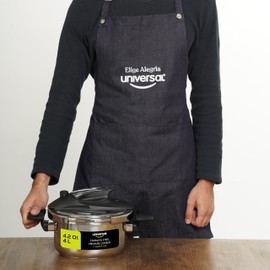 Universal (4.2 Quart / 4 Liter) Small Stainless Steel Easy Use Pressure Cooker + Extra Glass Lid, 5 Servings, Induction Compatible, Pressure Cooker & Multipurpose Pot