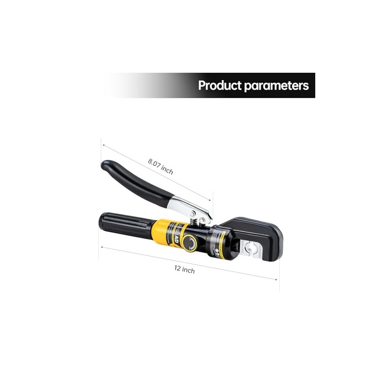 IBOSAD Hydraulic Crimping Tool with 9 Dies - Battery Cable