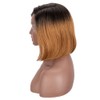 Black Textures 10-Inch Human Hair Lace Front Wig, Straight Style,