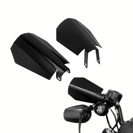 HDBUBALUS Motorcycle Handguards Large Coffin Cut Hand Guards Fit for Harley Touring Street Glide Road King Electra Glide Bagger Bright Black 1 Pair