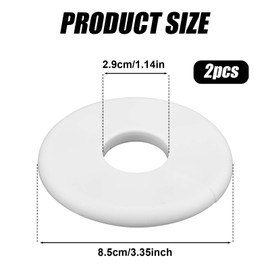 2pcs Round Wall Split Flange, 29mm Buckle Design Plumbing Cover Plates Self-Adhesive Faucet Escutcheon Plate ABS Pipe Flange Cover for Faucet Bathroom Kitchen Toilet (White)