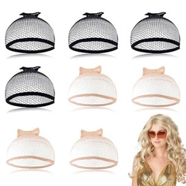 ZORTVUL Pack of 8 Wig Cap, Hair Net for Wigs, Nylon Wig Caps, Wig Caps, Net Base Cap, Stretchy, Elastic, Breathable