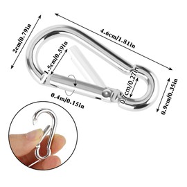 20PCS Carabiner Clips Snap Hooks, Aluminum Carabiner Keychain, Small Carabiner Clips for Keys, Karabiner Keyring Clip Snap Hook for Backpack Dog Leash Fishing Camping Awning, Not for Climbing(4.6cm)