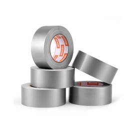 VEVOR 5-Pack Duct Tape, 2 in x 30 Yards, No Residue Strong Adhesive Waterproof Temperature-Resistant Heavy Duty Duct Tape, Tear by Hand, for Indoor Outdoor Repair, Industrial, All Weather, Sliver