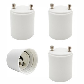E-Simpo LAMP, 4pcs Gu24 to Gu10 Light Socket Adapter, White, Incandescent, Copper Plated
