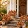 Der Rose 24Pcs Artificial Fall Flowers for Outdoors Porch Autumn