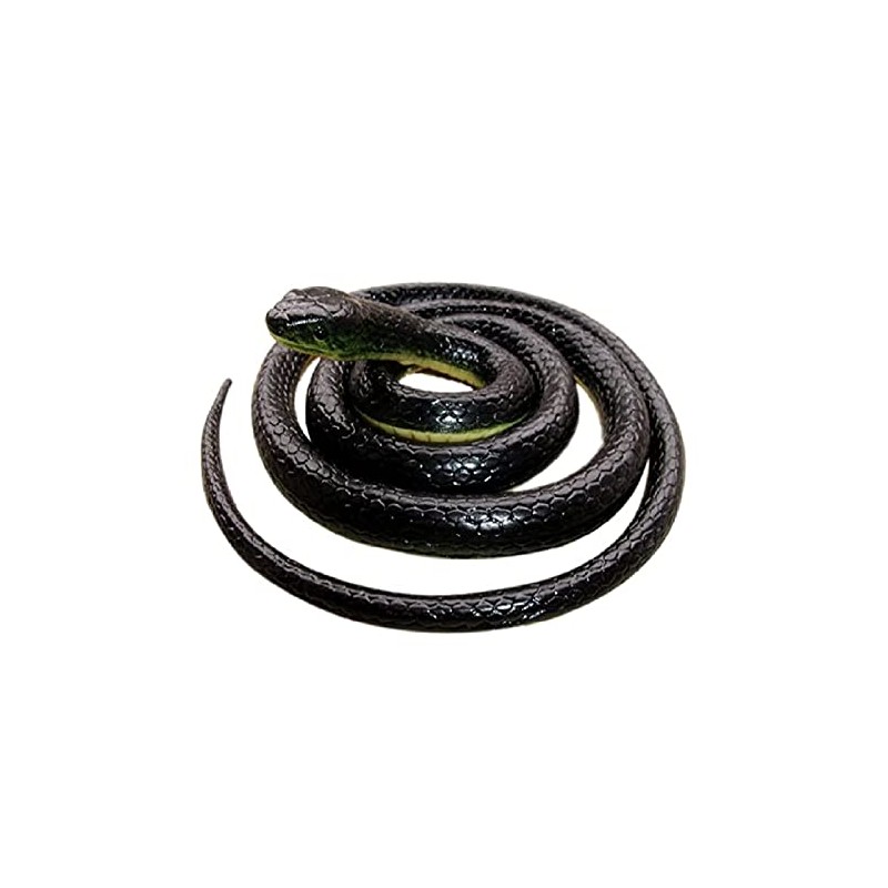Brandon-super Realistic Rubber Black Snake 52 Inch Long Scare Toy