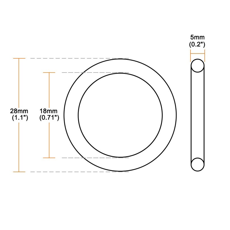 sourcing map Nitrile Rubber O-Ring Metric Seal Rubber Sealing Ring