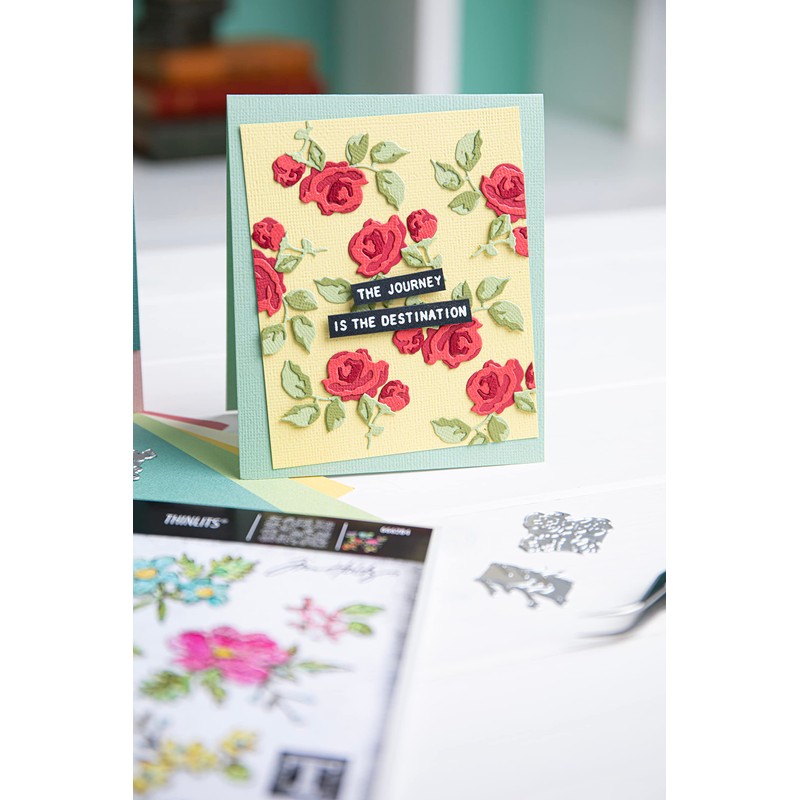 Thinlits 14 Piece Brush Stroke Flower Mini Die Set by