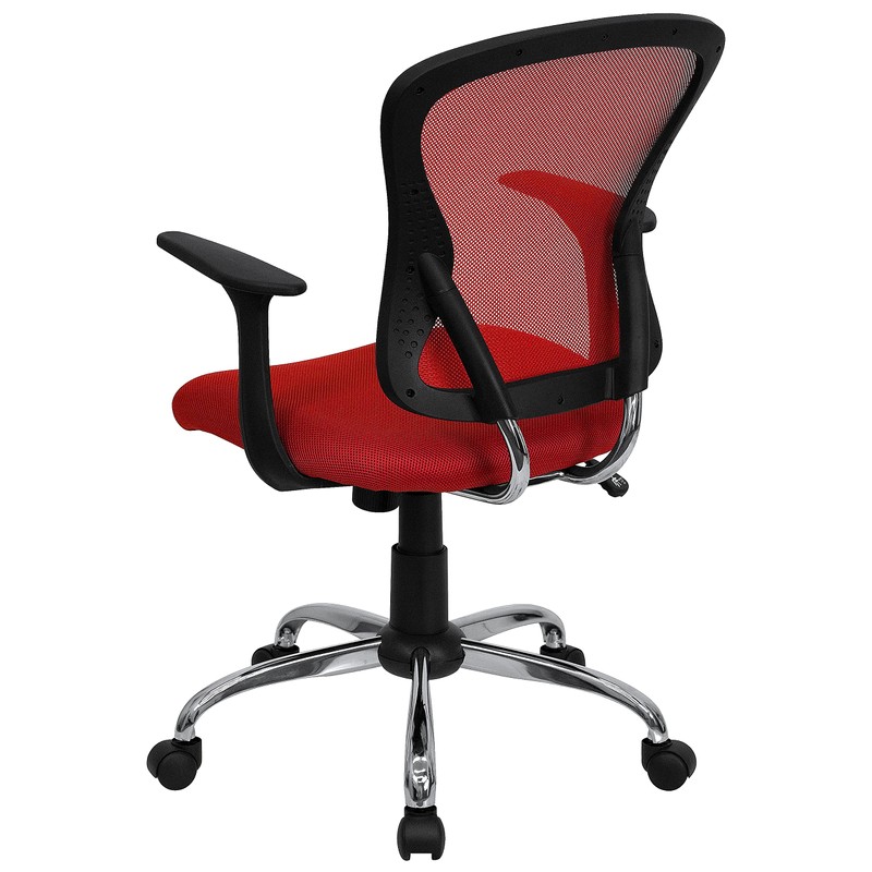 Flash Furniture Alfred Mid-Back Red Mesh Swivel Task Office Chair