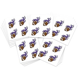 Sports Spirit Temporary Tattoos / 100 Mini Team & School Spirit Designs/Skin Safe/Removable (Purple Football)