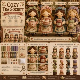 Colección Mundos Pequeños – Serie de Kit DIY de Patchwork, Kit de Costura de Patchwork para Principiantes, Kit de Manualidades de Tela de Caracteres Hecho a Mano con Materiales e Instrucciones