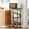 Microwave Cart with Storage, 3-Tier Rolling Kitchen Stand with Wire