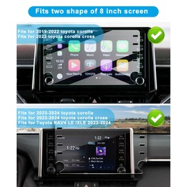 KEPHTH Car Phone Holder for Toyota Corolla/Corolla Cross Accessories 2019 2020 2021 2022 2023 2024 Dash Mount Cell Phone Holder for Metal Ball Adapter Fit for Most Smartphones(8inch Screen Only)
