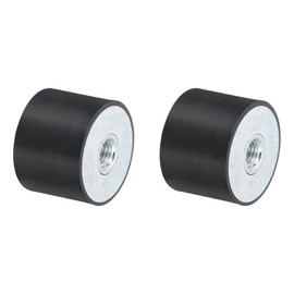 sourcing map 40 x 30mm M10 Thread Female Rubber Mounts,Vibration Isolators,Replaces Anti Vibration Pads Flat Silent Block Base Block 2Pcs