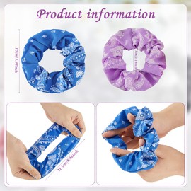 16 Pieces Bandana Scrunchies Cotton Hair Scrunchies Elastic Soft Silk Colorful Bandana Hair Ties Accessories for Women Girls