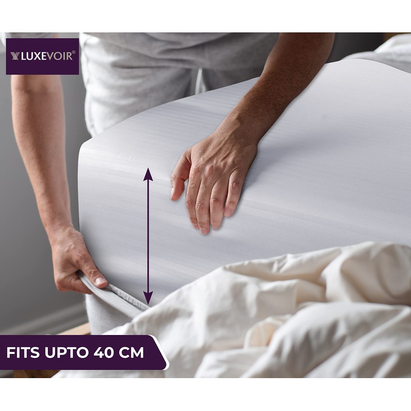 Luxevoir® Single Fitted Sheet - Ultrasoft Satin Stripe Microfiber -
