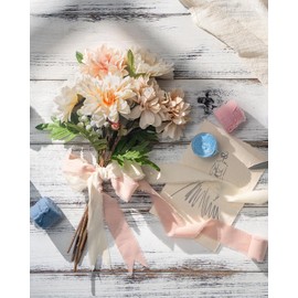 AOKSUNOVA Pink Ribbon for Gift Wrapping Gift Ribbon Thick Fabric Ribbon Frayed Fringe Ribbon Cotton Gift Wrap Ribbon