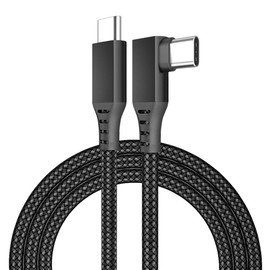 10FT USB 3.0 Type C to C high-speed data transfer charging cable,90 degree L-shaped design,suitable for VR headsets and gaming PCS,compatible with Quest 3,Quest 2/Pro,Pico 4,VR games accessory cable