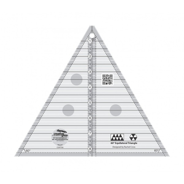 Creative Grids 60 Degree Triangle 8-1/2in Quilt Ruler - CGRT60