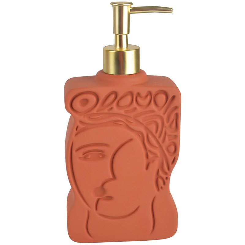 BosilunLife Ceramic Soap Dispenser, Unique Greek Goddess Design, Large Pump