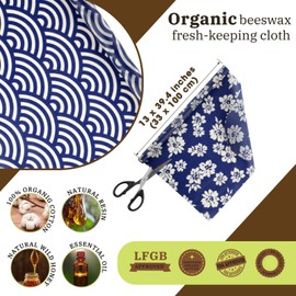 Moukeren 3 Rolls Reusable Beeswax Wrap 13'' x 40'' Food Wrap Beeswax Paper Food Wrappers Cotton Bread Sandwich Wrapper for Kitchen Storage Gifts, Vivid