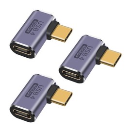 HUAZIZ Pack of 3 USB C Adapter Type C Male to Female Adapter, C Male to C Female USB C Extender Right Angle USB C Angle Adapter, C Male to C Female USB C Extender Adapter Type C