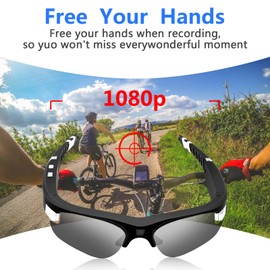 Yadayuki Mini Kamera Brillen ，Sonnenbrille mit Kamera HD 1080P Sonnenbrille Sport Kamera Unterstützen Nehmen Video und Foto geeignet für Outdooraktivitäten