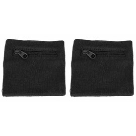 Muñequera Deportiva de Algodón Transpirable, Pulsera Deportiva con Bolsillo con Cremallera para Correr, Deportes, Correr, Caminar, Baloncesto, Fútbol