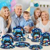 96Pcs 10th Birthday Video Game Party Supplies Blue 10th Plates