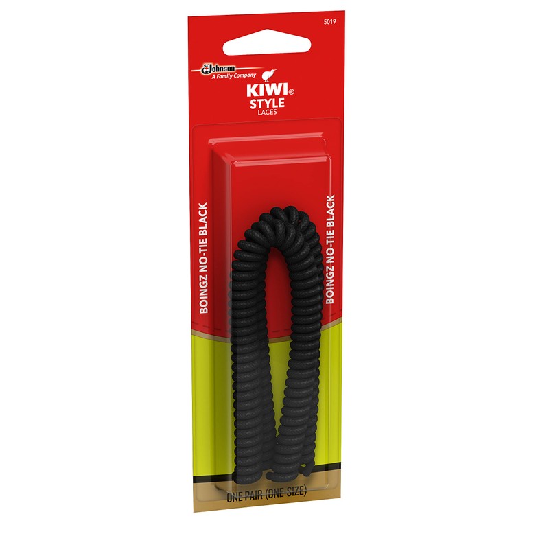 KIWI Style Boingz Laces, No-Tie, Black, One Size