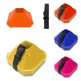 Pro Square Training Cones Options - (Set of 10) - APEX PRO Sports - Training Cones with Carry Strap for Training, Soccer, Football, Basketball,Kids and Other Sports and Games (Yellow)