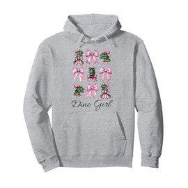 Dino Girl Trex Tyrannosaurus Rex Dinosaur Girl Coquette Bow Pullover Hoodie