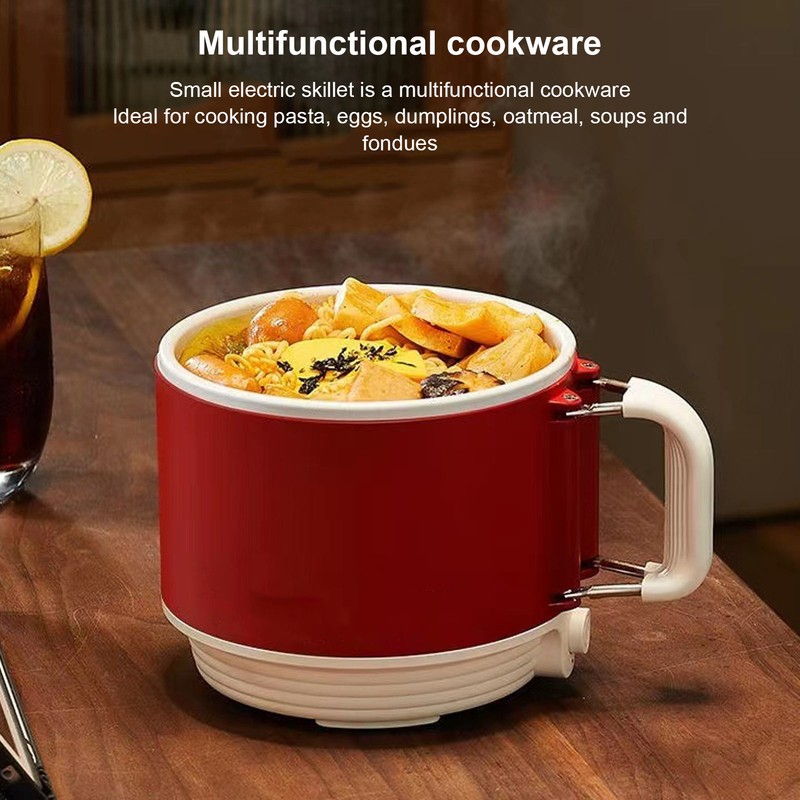 1.8L Electric Cooking Pot Multifunction Efficient Prevents Stick Foldable Handle