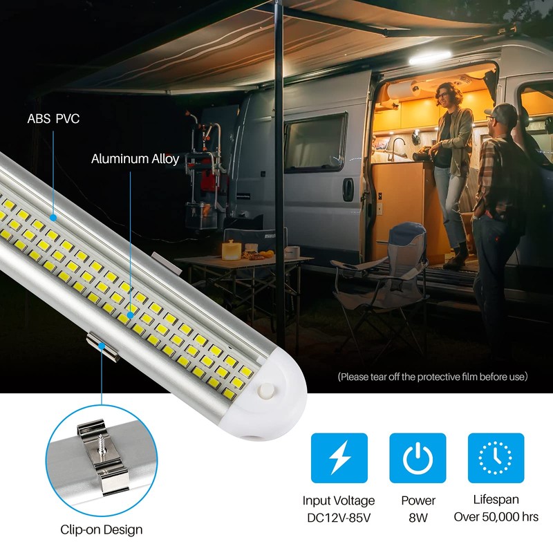 CT CAPETRONIX 12v LED Interior Light Bar, 120LEDs 1500LM 8W