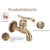 Antique Style Brass Washing Machine Faucet Wall Mount Laundry Cold