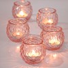 DARJEN Pink Votive Candle Holders Set of 24- Round Glass