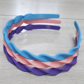 Yazon Wavy Colorful Plastic Headbands for Girls Women, Thin Design,Multicolor Pack of 6,