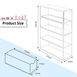 Supaway Sunglasses Storage Acrylic Glasses Box Transparent Glasses Stand 4 Drawers Organiser Multifunctional Display Case Vertical & Landscape for Glasses Watches Jewellery Cosmetics Accessories