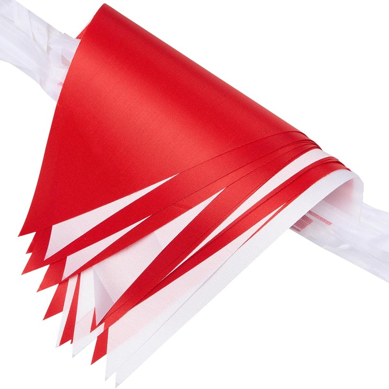 20M 52pcs Fabric Bunting Banner, Reusable Waterproof Triangle Pennant Banner