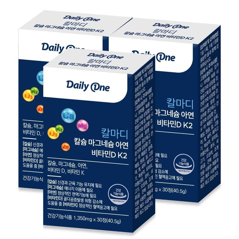 Daily One 데일리원 칼마디 칼슘 마그네슘 아연 비타민 D K2